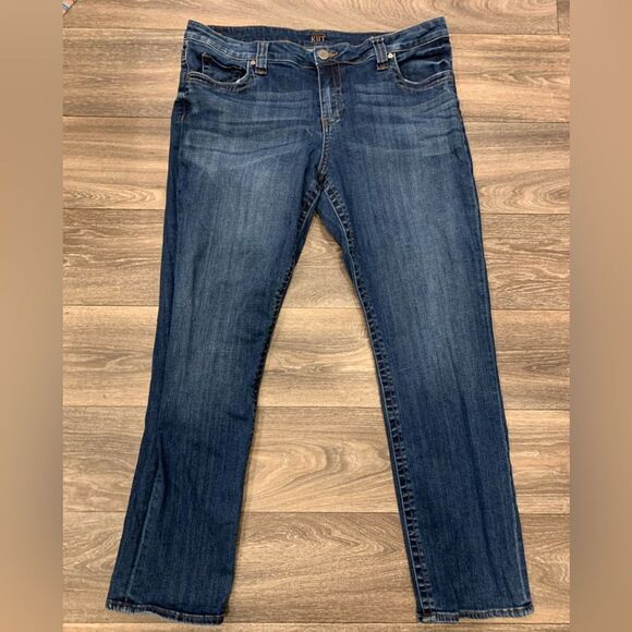 Kut from the Kloth Women’s Straight Leg Denim Jeans Size 16 Light Whiskering - Picture 1 of 6